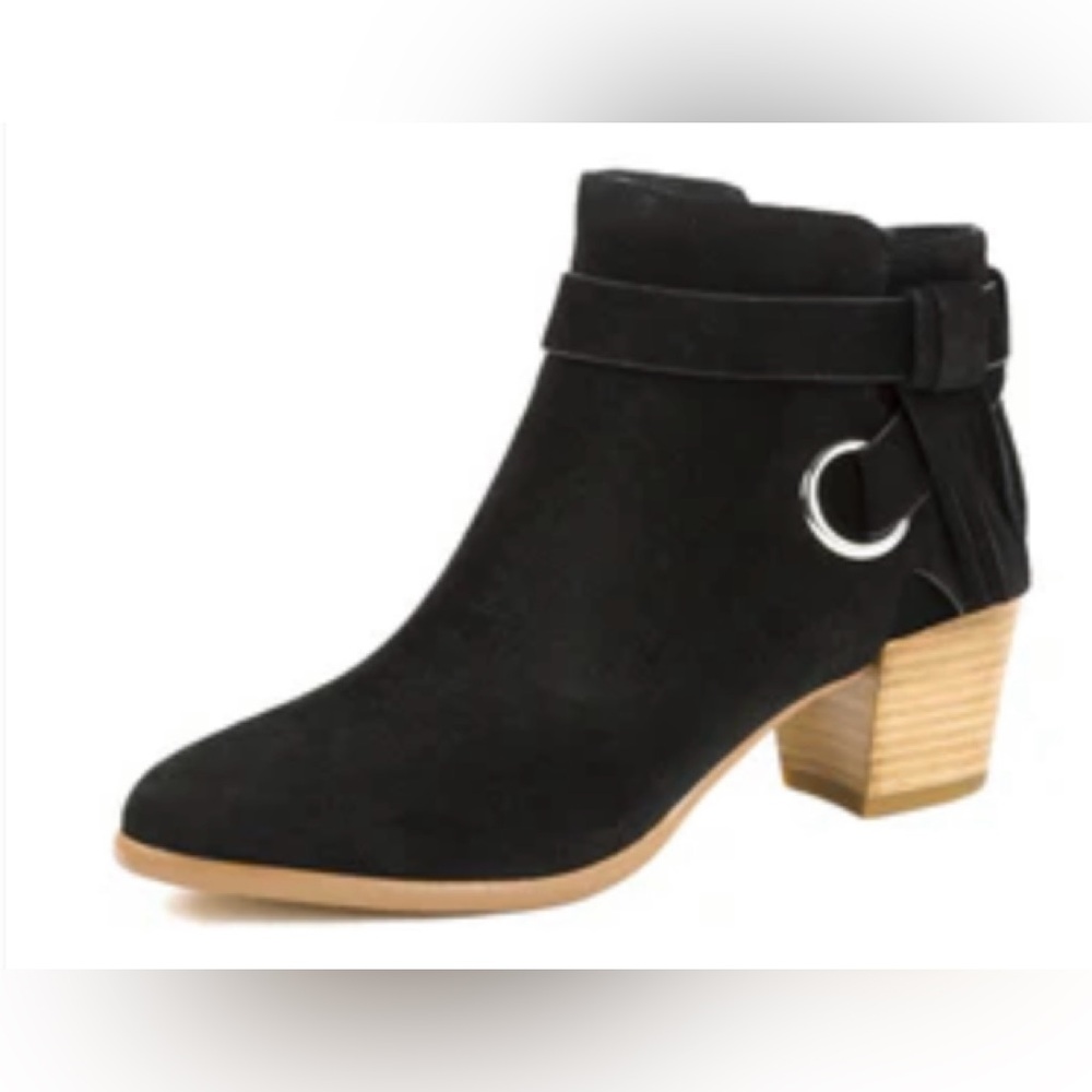 REBECCA MINKOFF Women's Selena Suede Tassel Booties 8M